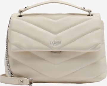 L.CREDI Crossbody Bag in White: front