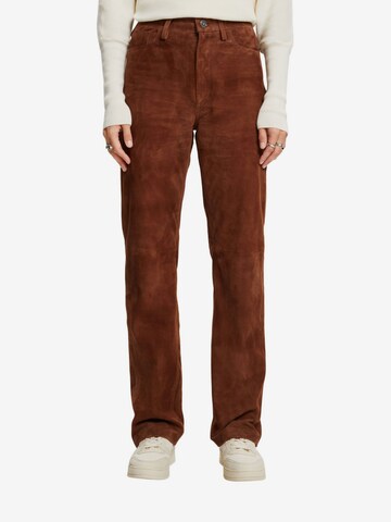 ESPRIT Regular Broek in Bruin: voorkant