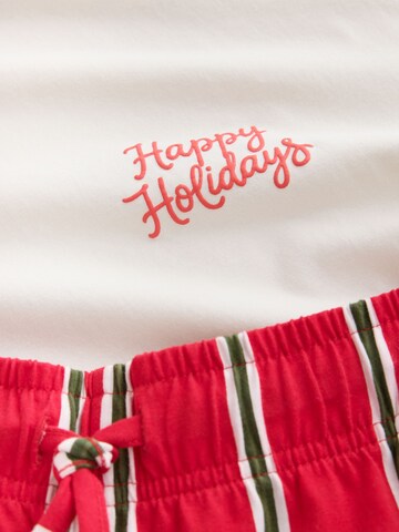 Pigiama corto 'Happy Holidays' di Next in rosso