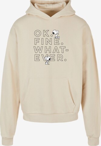 Merchcode Sweatshirt 'Peanuts - Ok Fine Whatever' in Beige: front