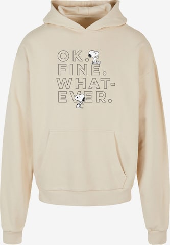 Sweat-shirt 'Peanuts - Ok Fine Whatever' Merchcode en beige : devant