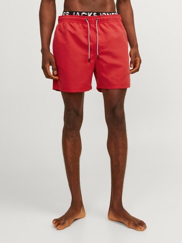 JACK & JONES Swimming shorts 'FIJI' in Red: front