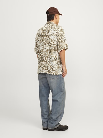 JACK & JONES Comfort fit Button Up Shirt 'JJBlurexton' in Beige
