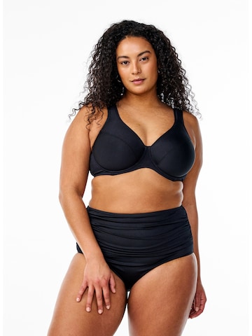Swim by Zizzi - Reductor Top de bikini 'SRika' en negro: frente