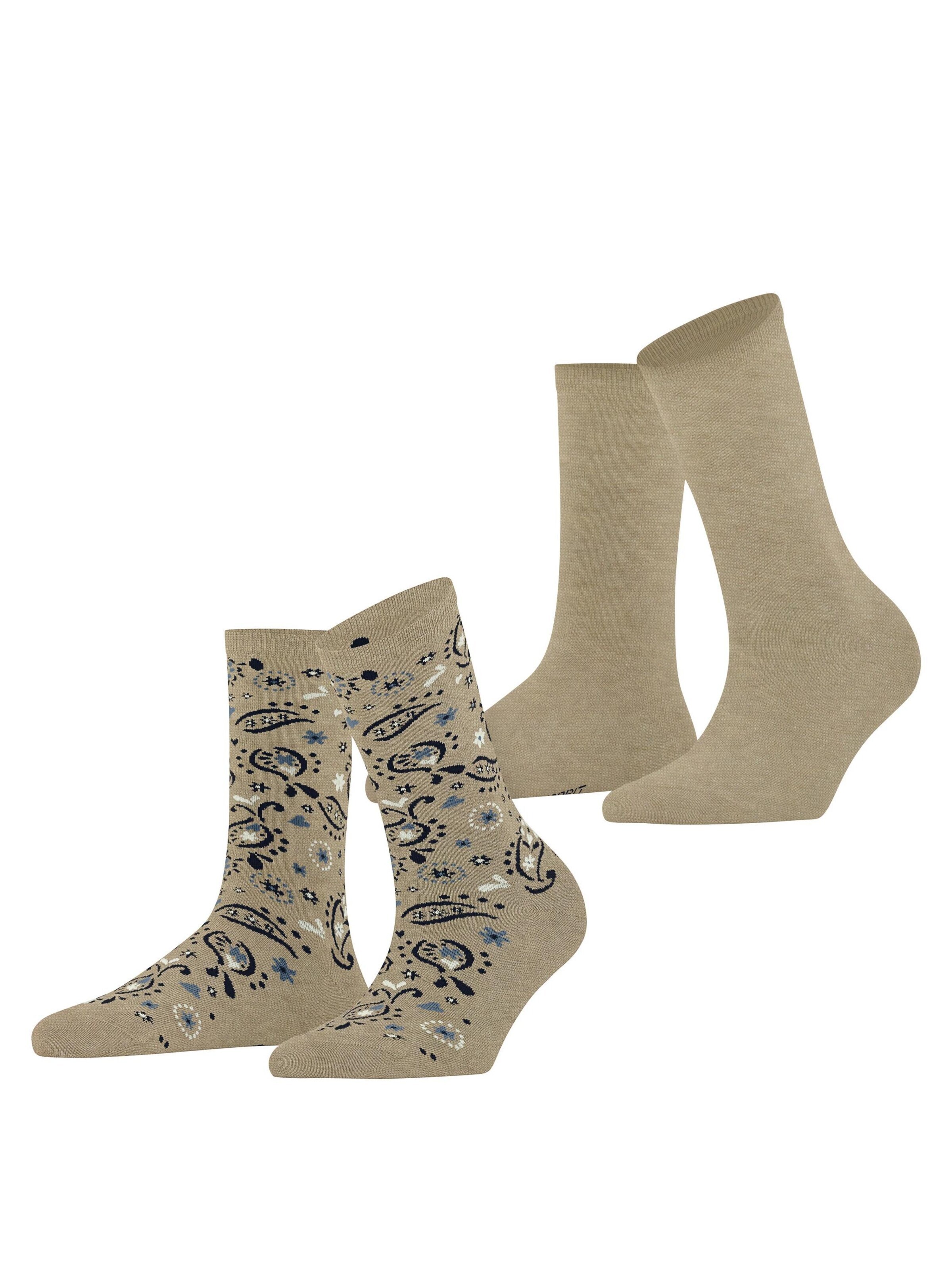 ESPRIT Socken 'Soft Paiyley 2-Pack'‌‌‌‌‌‌‌ in Beige: Vorderseite