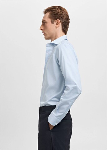 MANGO MAN Slim fit Button Up Shirt 'Cagliari' in Blue