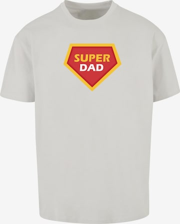 Merchcode Shirt 'Fathers Day - Super Dad' in Grijs: voorkant