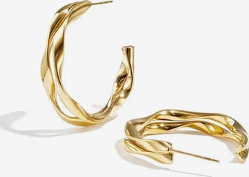 Boucles d'oreilles 'TWISTED WAVE' Cala Rose en or : devant