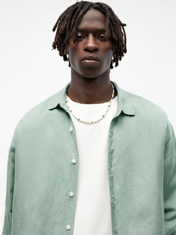 Pull&Bear Comfort fit Button Up Shirt in Green