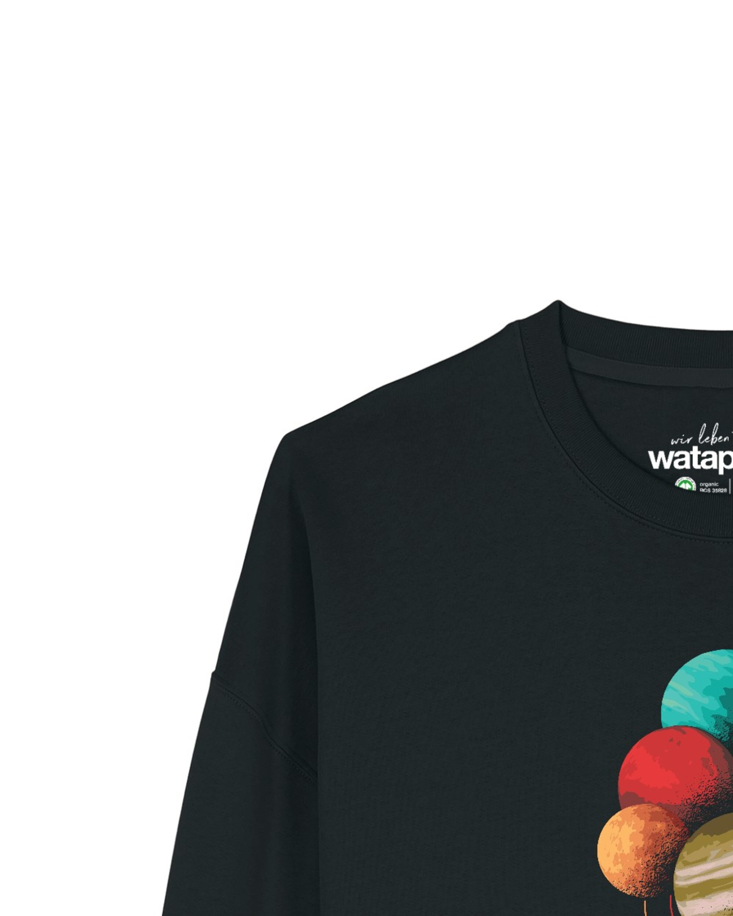 Felpa 'Balloon Spaceman' di Watapparel in nero