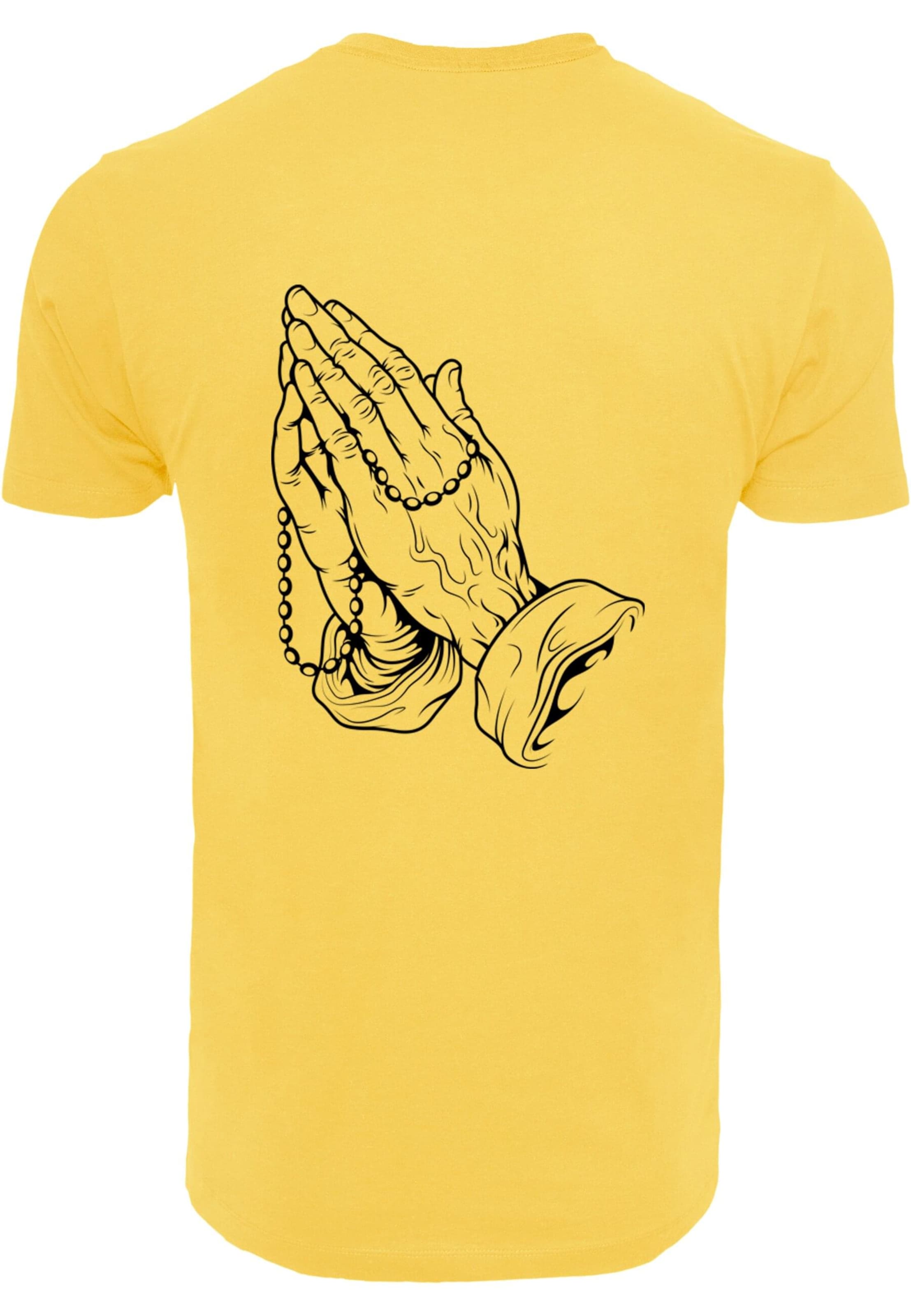 Mister Tee T-shirt 'Pray Hands' i gul