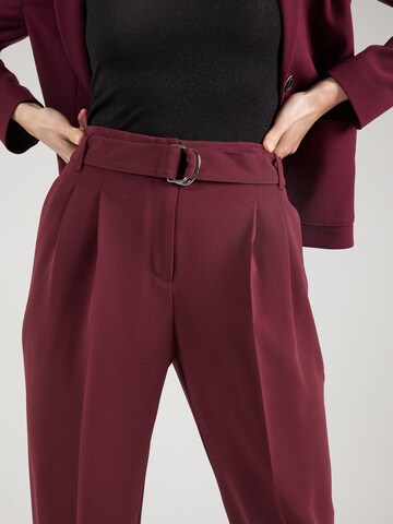 BOSS Regular Pleat-Front Pants 'Tapiah' in Red