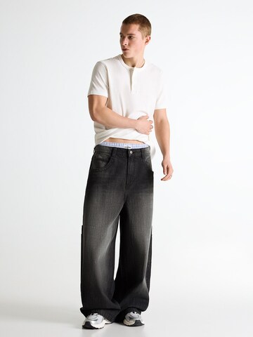 Bershka Baggy Jeans in Zwart: voorkant