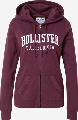 HOLLISTER Ζακέτα φούτερ σε κόκκινο: μπροστά