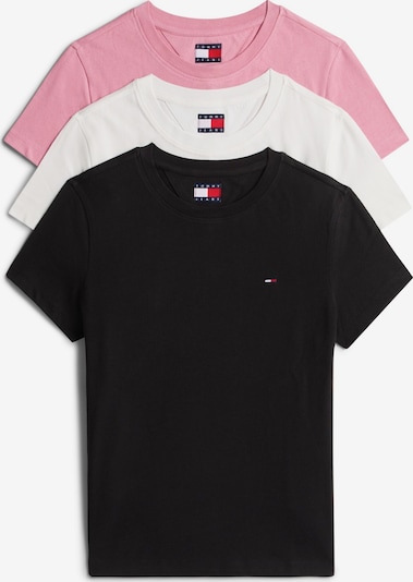 Tommy Jeans Majica u ružičasta / crna / bijela, Pregled proizvoda