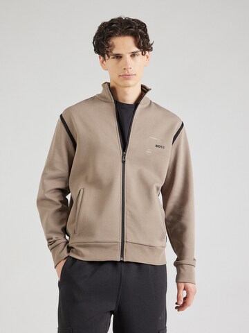 BOSS Sweatjacke 'Skaz Tape' in Grün: Vorderseite