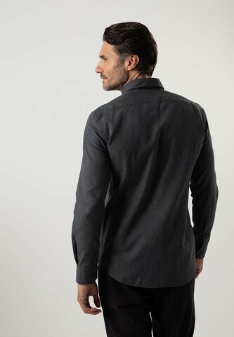 Black Label Shirt Regular fit Business Shirt 'MELANGE' in Grey