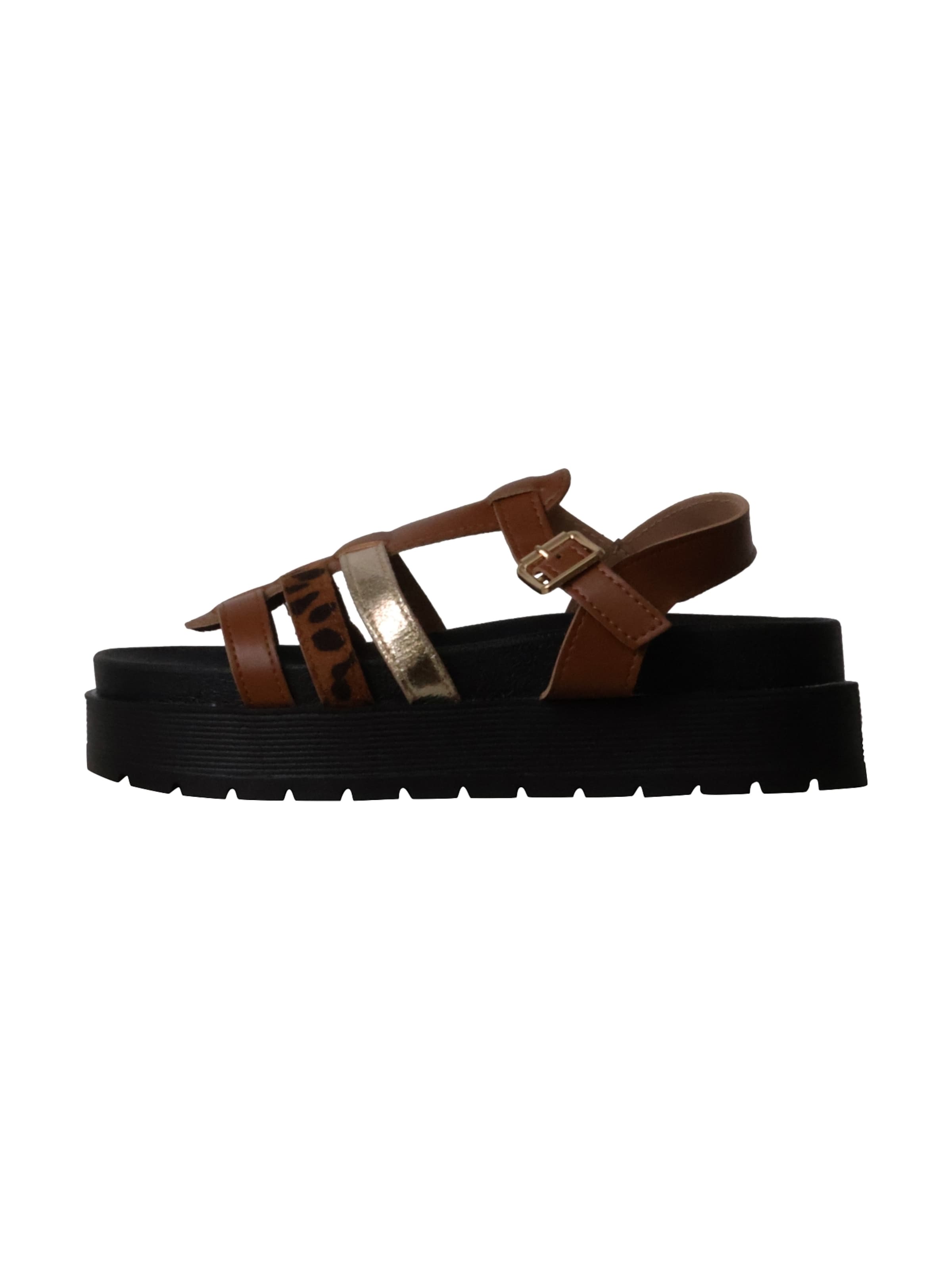 Sandales 'Flache Riemchensandalen von Joalice Paris' Super Mode en marron : devant