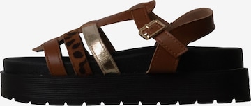 Sandales 'Flache Riemchensandalen von Joalice Paris' Super Mode en marron : devant