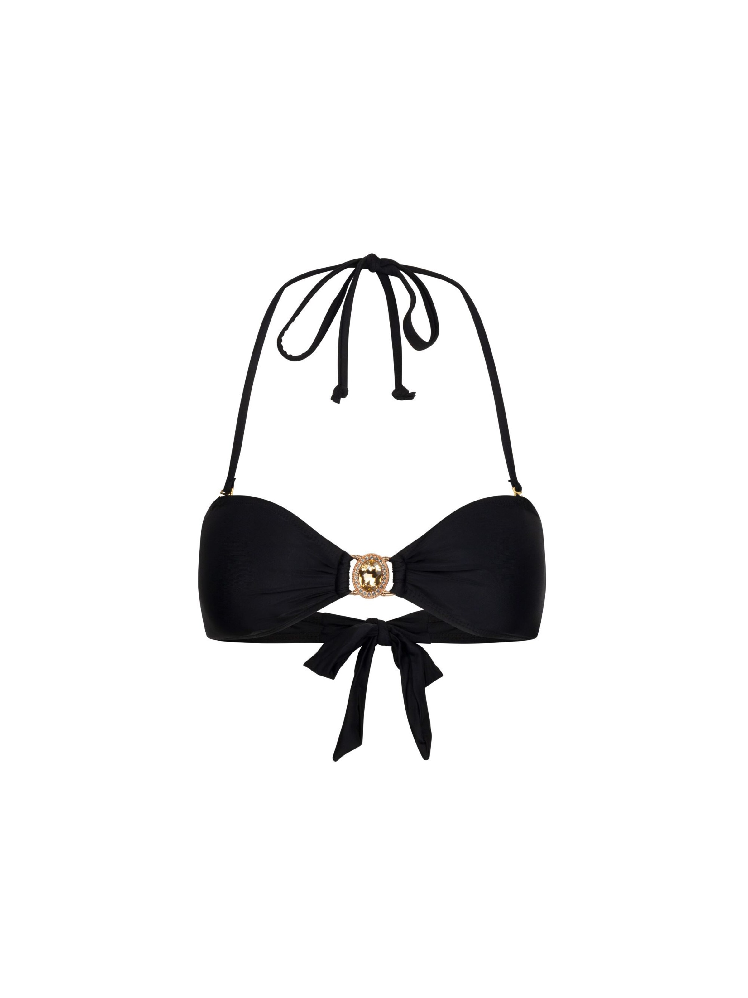 Moda Minx Bandeau Bikinitop 'Amour' in Schwarz: Vorderseite
