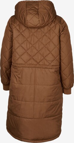 Zizzi Winter Coat 'CACAMP' in Brown