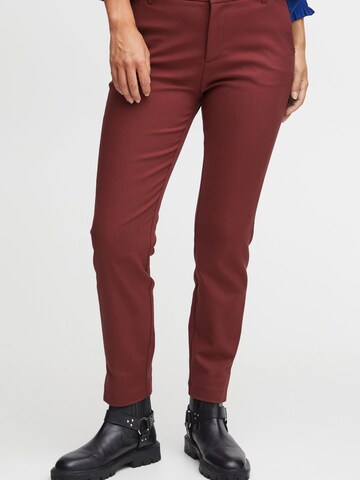 PULZ Jeans Slim fit Chino trousers 'Bindy' in Red: front