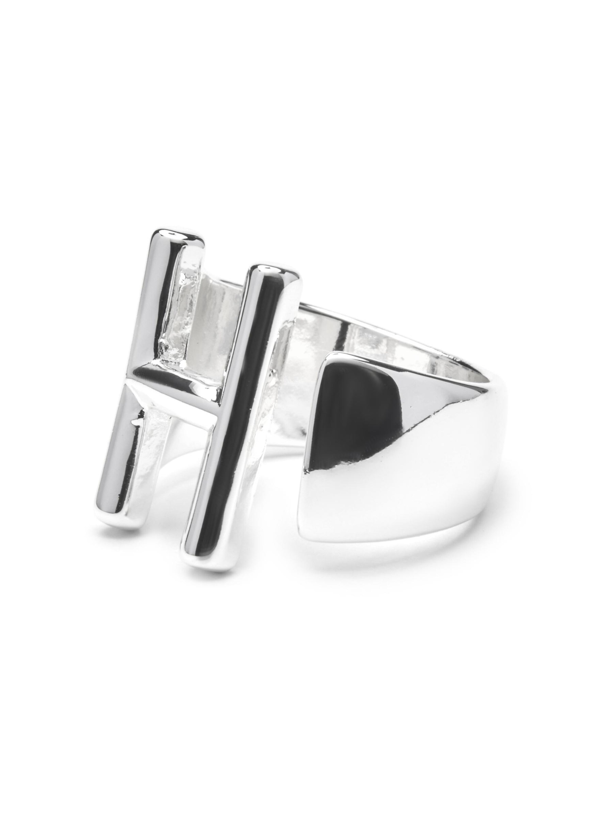 Luxenter Ring 'Alphabet H' in Zilver