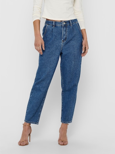Pantaloni cu cute ONLY pe albastru denim, Vizualizare model