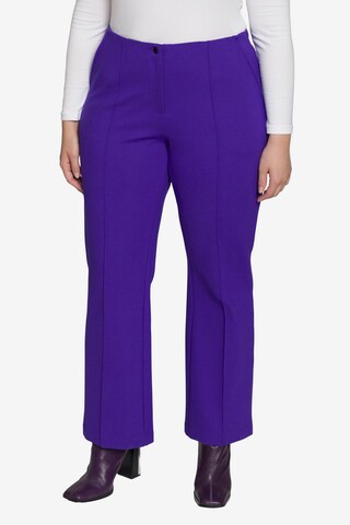 Ulla Popken Regular Pleated Pants in Purple: front