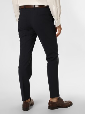 BOSS Black Slim fit Pleated Pants 'H-Genius' in Blue