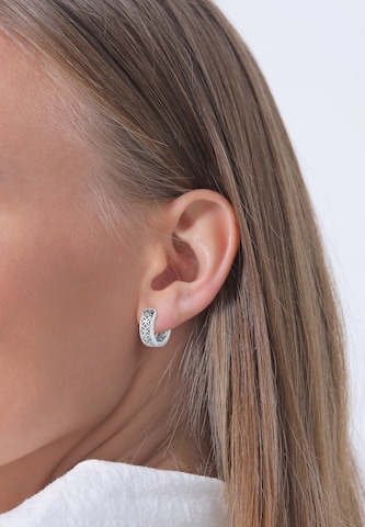 ELLI PREMIUM Earrings 'Ornament' in Silver: front