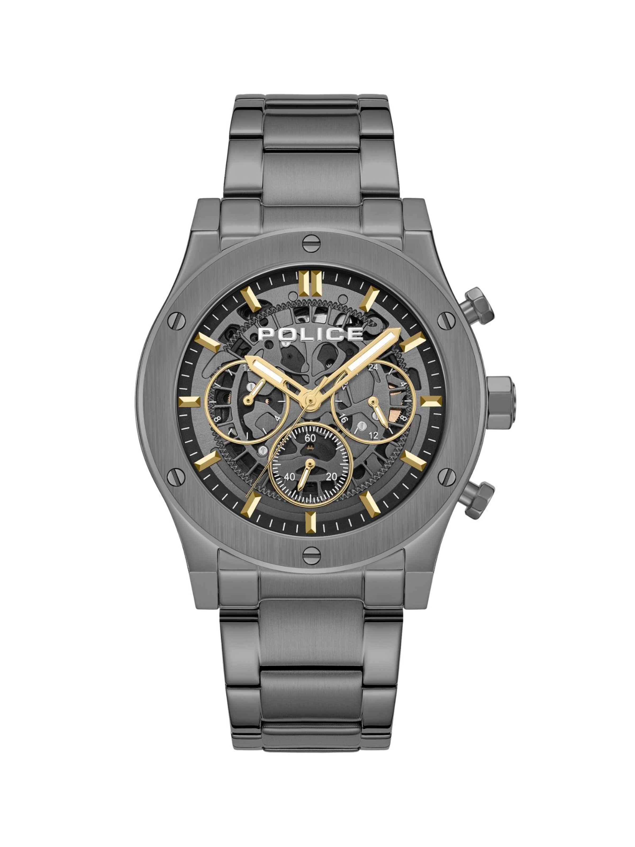 POLICE Analog watch ' Knotty ' in Grey: front