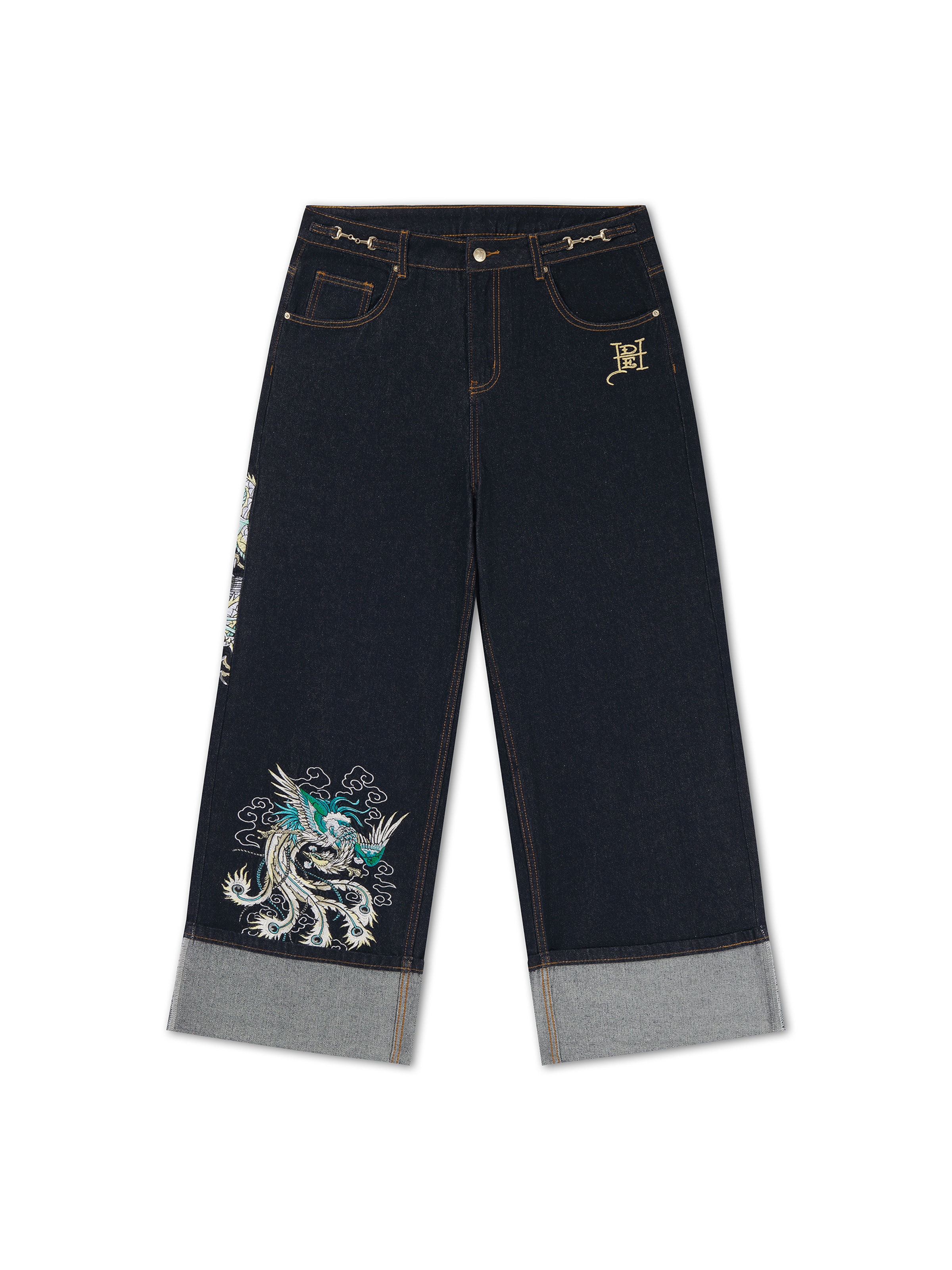 Ed Hardy - Loosefit Vaquero en azul: frente