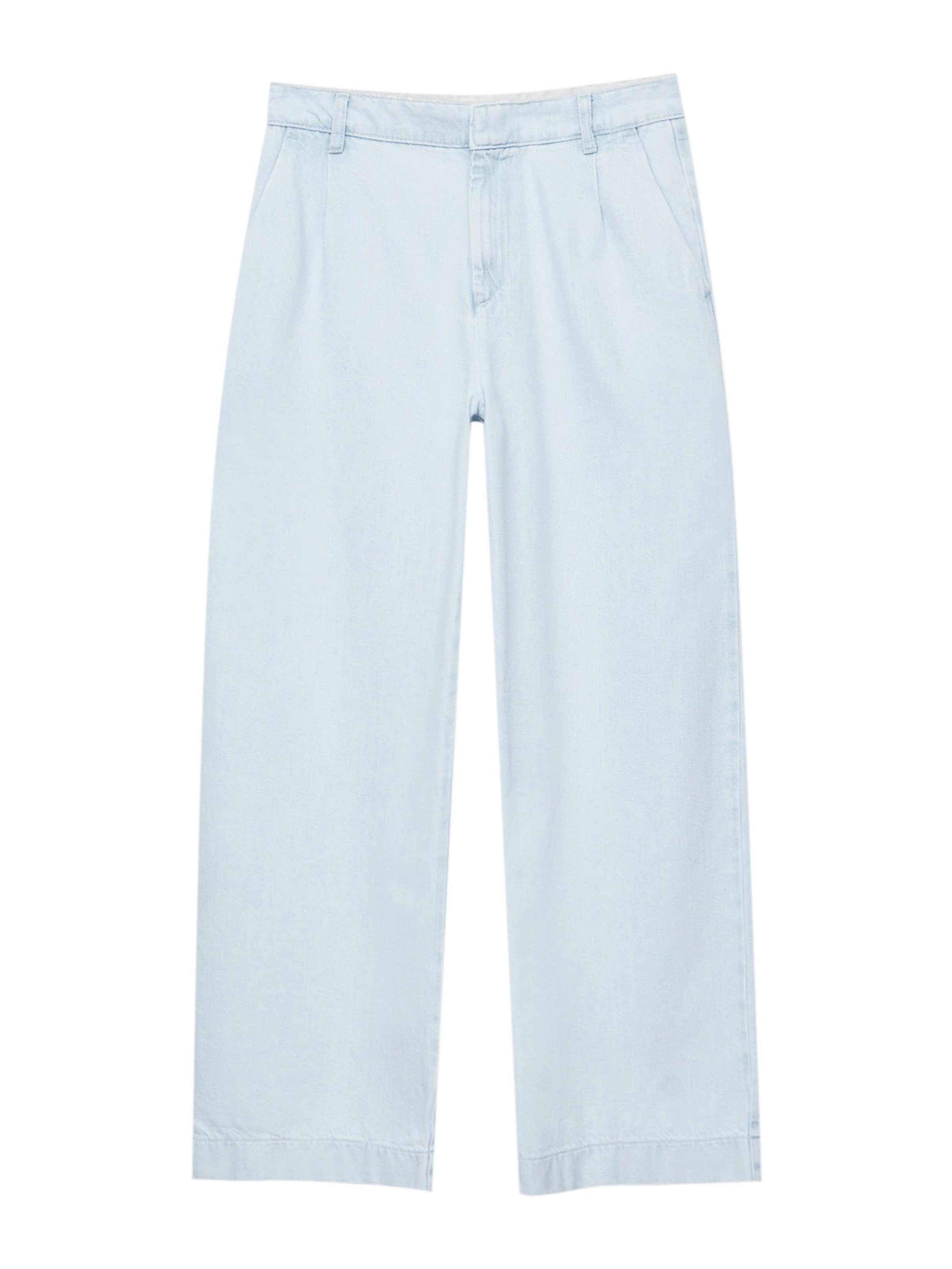 Pull&Bear Široký strih Plisované rifle - Modrá: predná strana