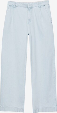 Pull&Bear Wide leg Bandplooi jeans in Blauw: voorkant