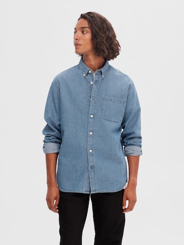 SELECTED HOMME - Regular Fit Camisa 'Rick' em azul