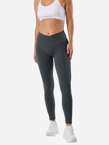 SWEDEMOUNT Skinny Sportbroek 'Core' in Grijs: voorkant