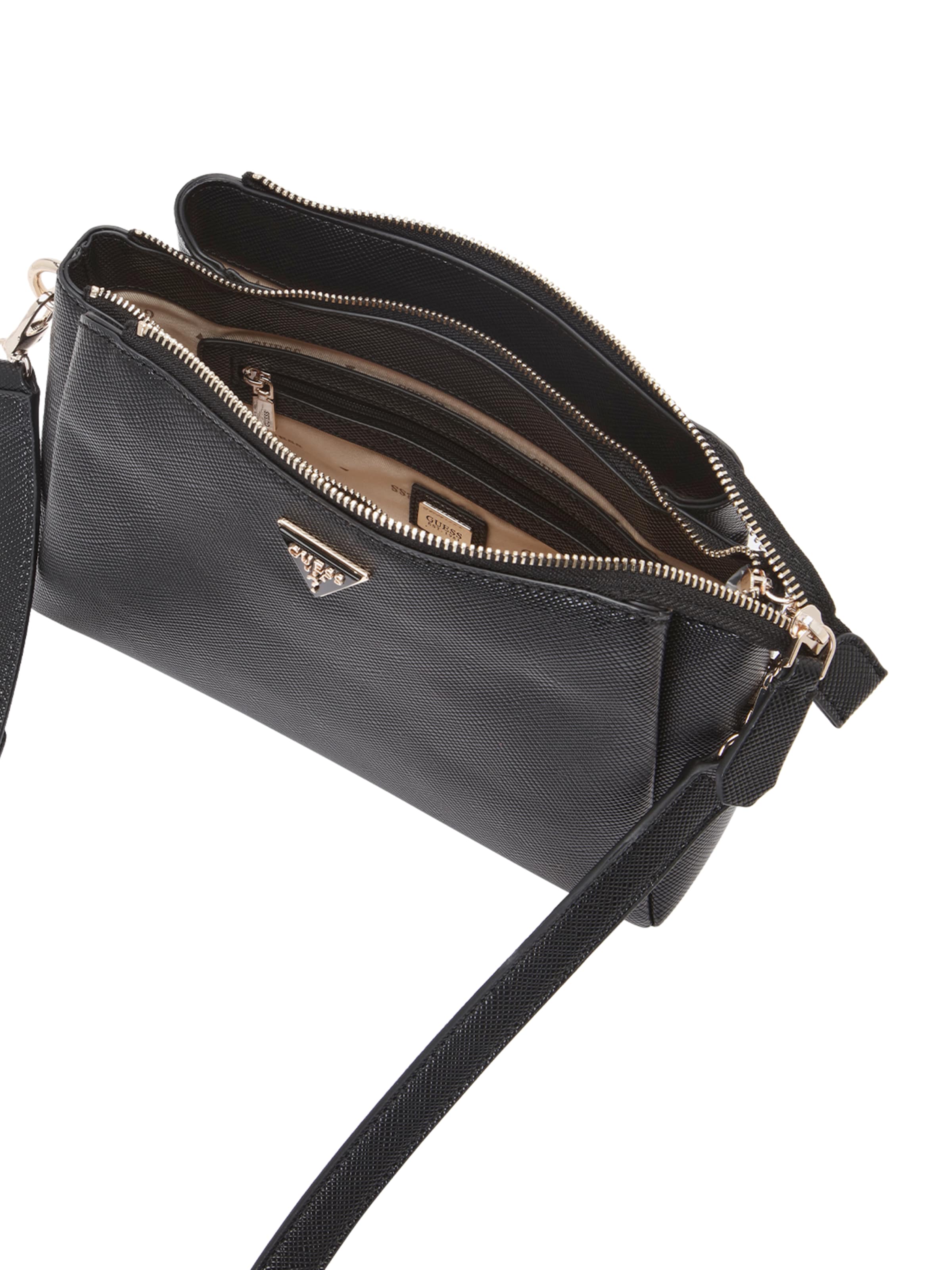 GUESS Τσάντα ώμου 'NOELLE II TRI COMP CROSSBODY' σε μαύρο