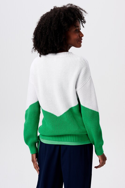 Esprit Maternity Sweater in Grass Green, White