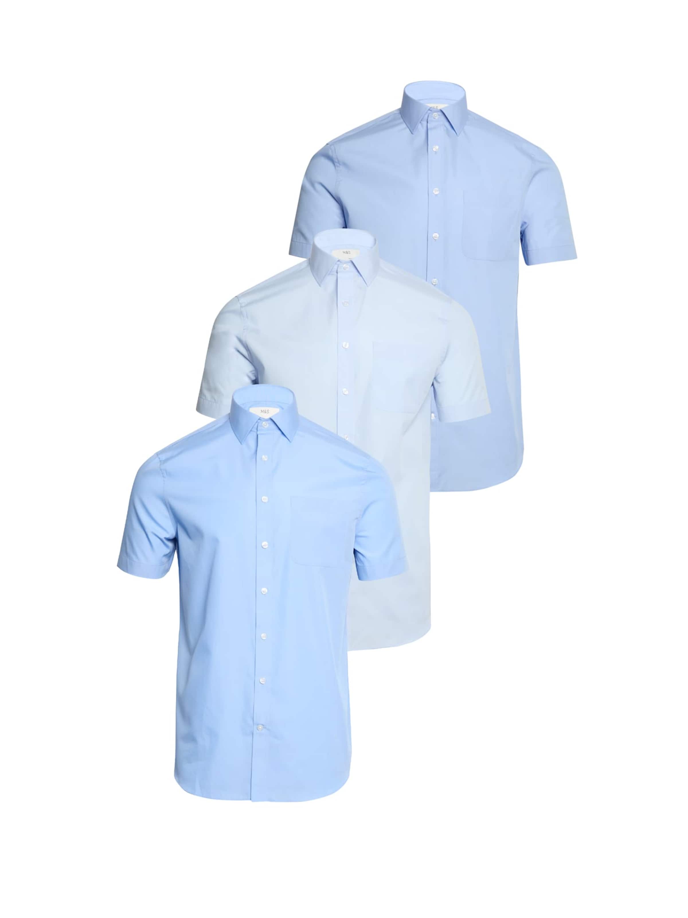 Marks & Spencer Regular fit Overhemd in Blauw: voorkant