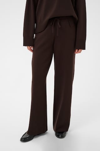 Part Two Wide leg Broek 'KatriePW' in Bruin: voorkant