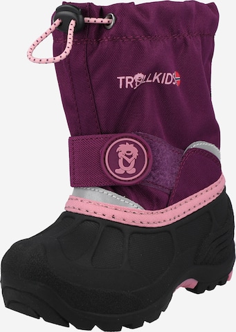 TROLLKIDS - Botas 'Telemark' em roxo: frente