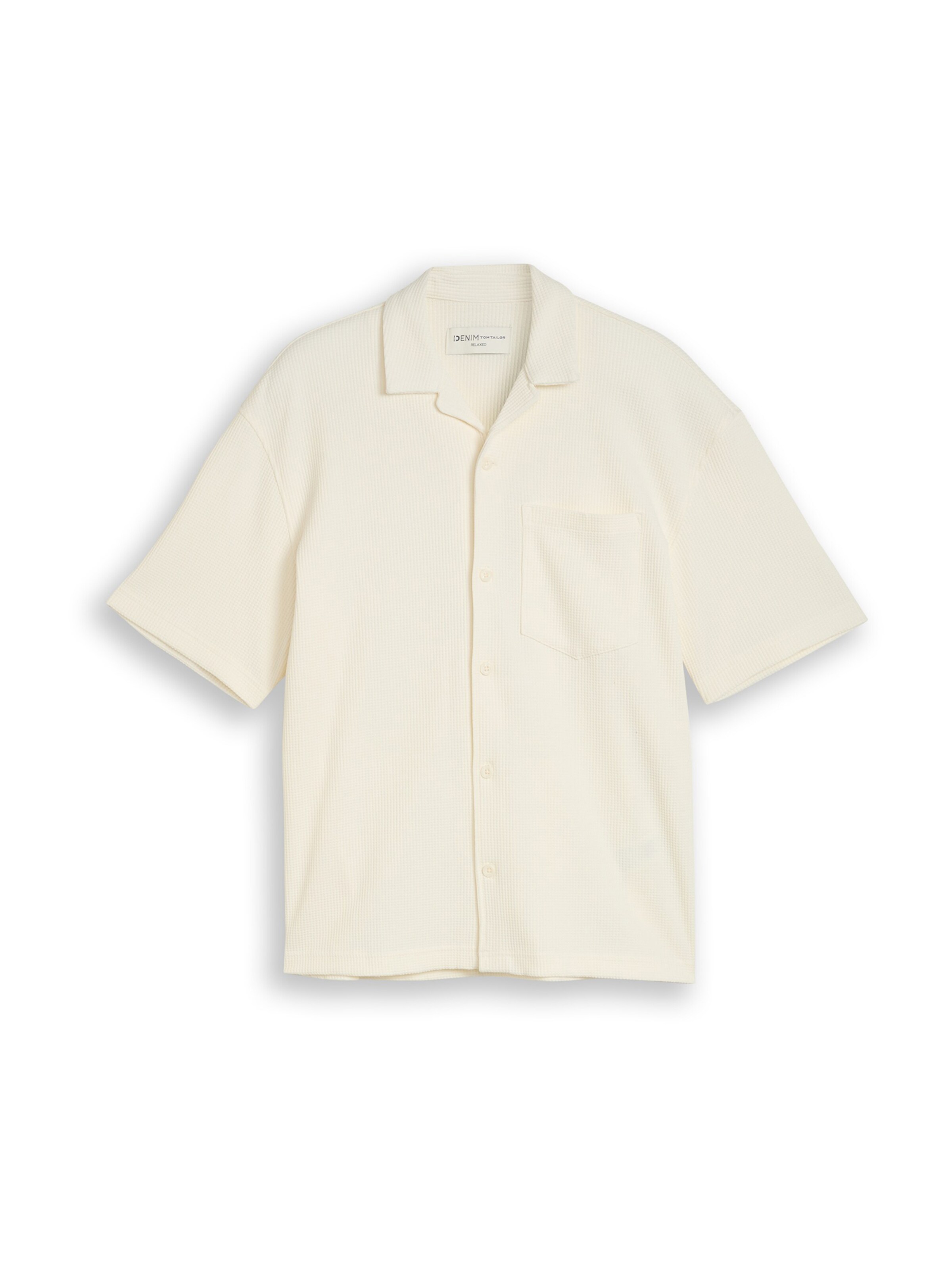 TOM TAILOR DENIM Comfort fit Button Up Shirt in White: front