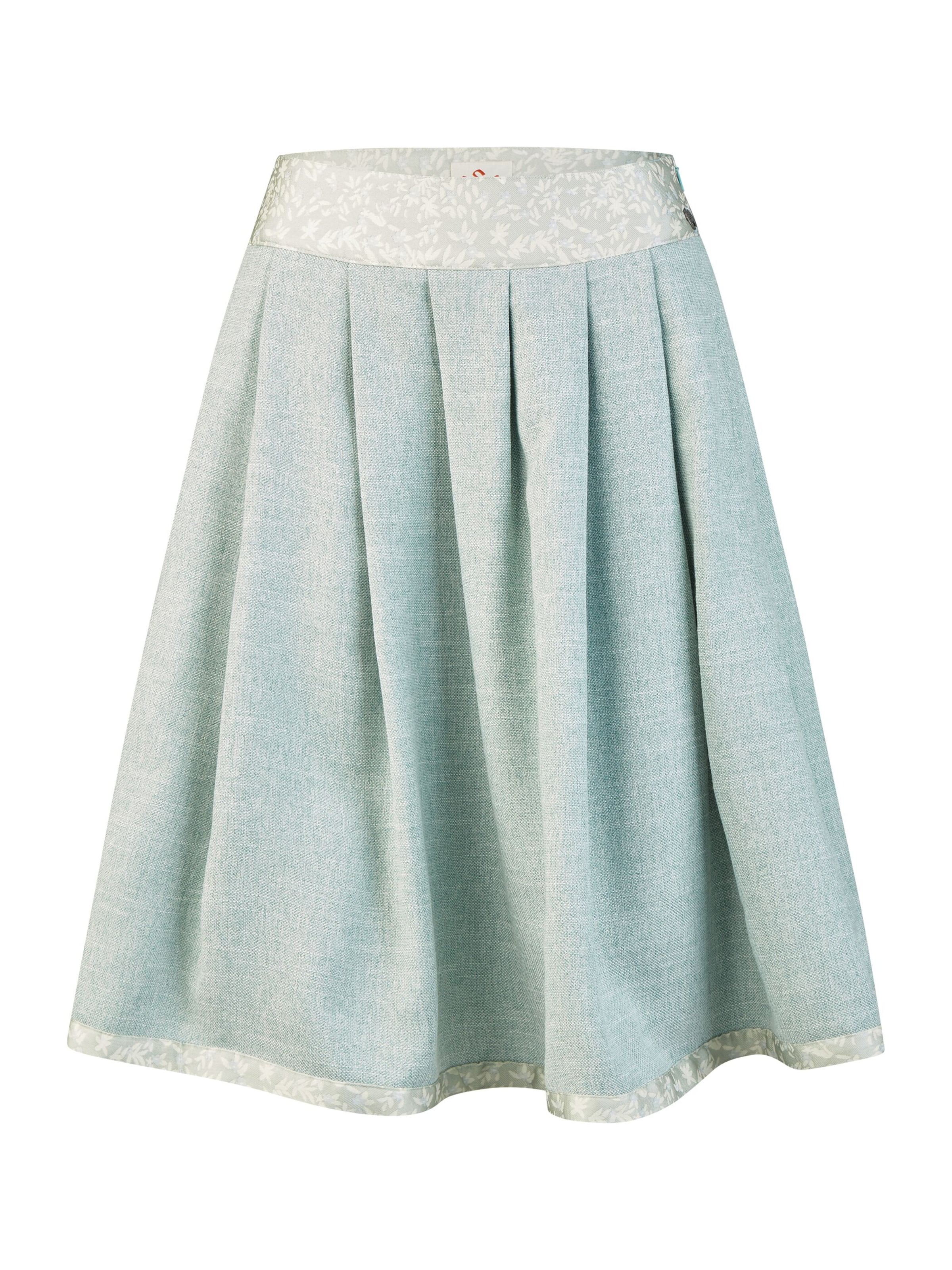 SPIETH & WENSKY Trachtenrock 'Hildebrand', Bund mit floralem Design in Blau: Vorderseite