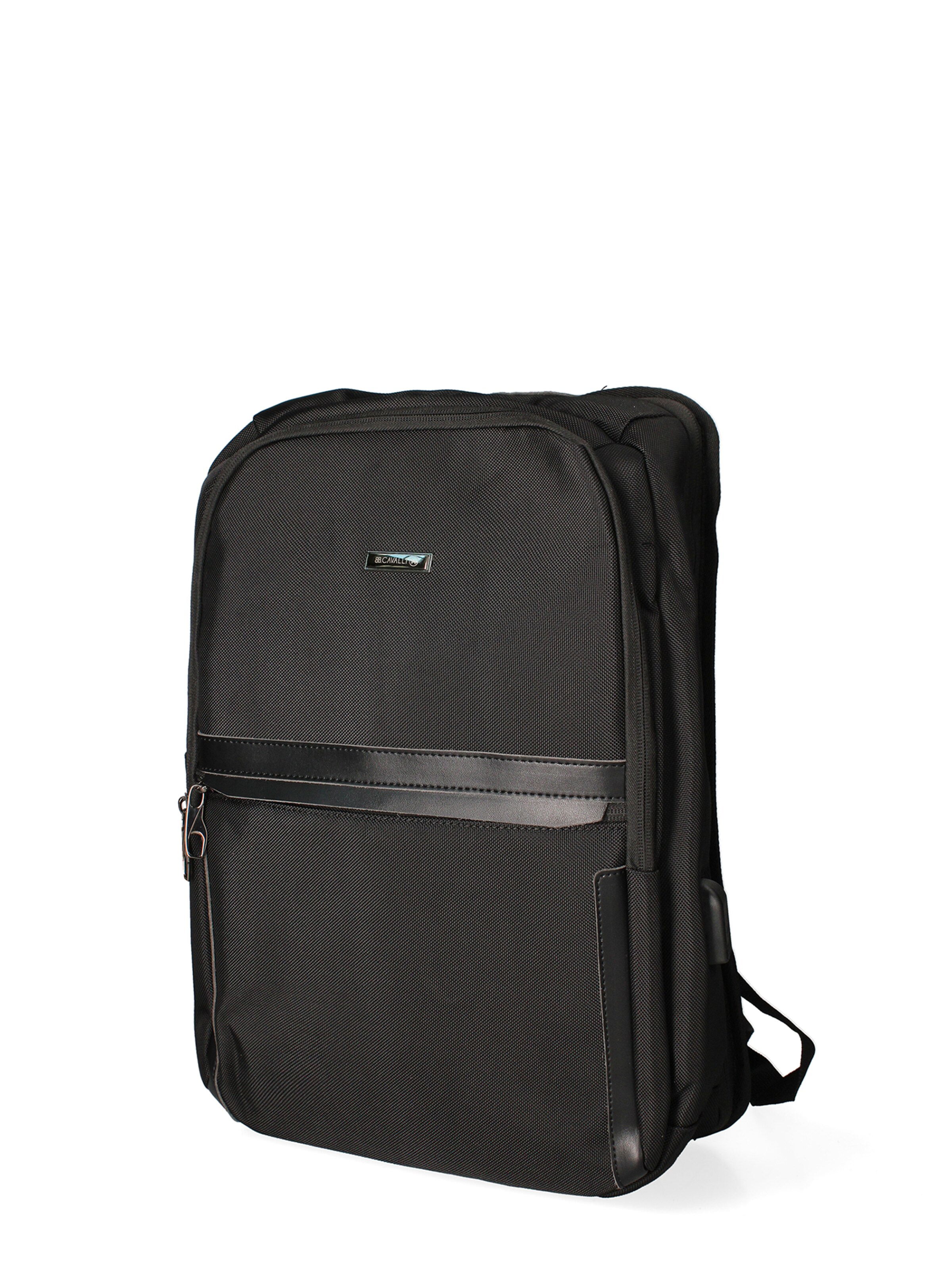 Zaino 'Zaino Unisex Nylon 100% con Zip e Tasche Multifunzionali - 30x43x16 cm' di B. Cavalli in nero