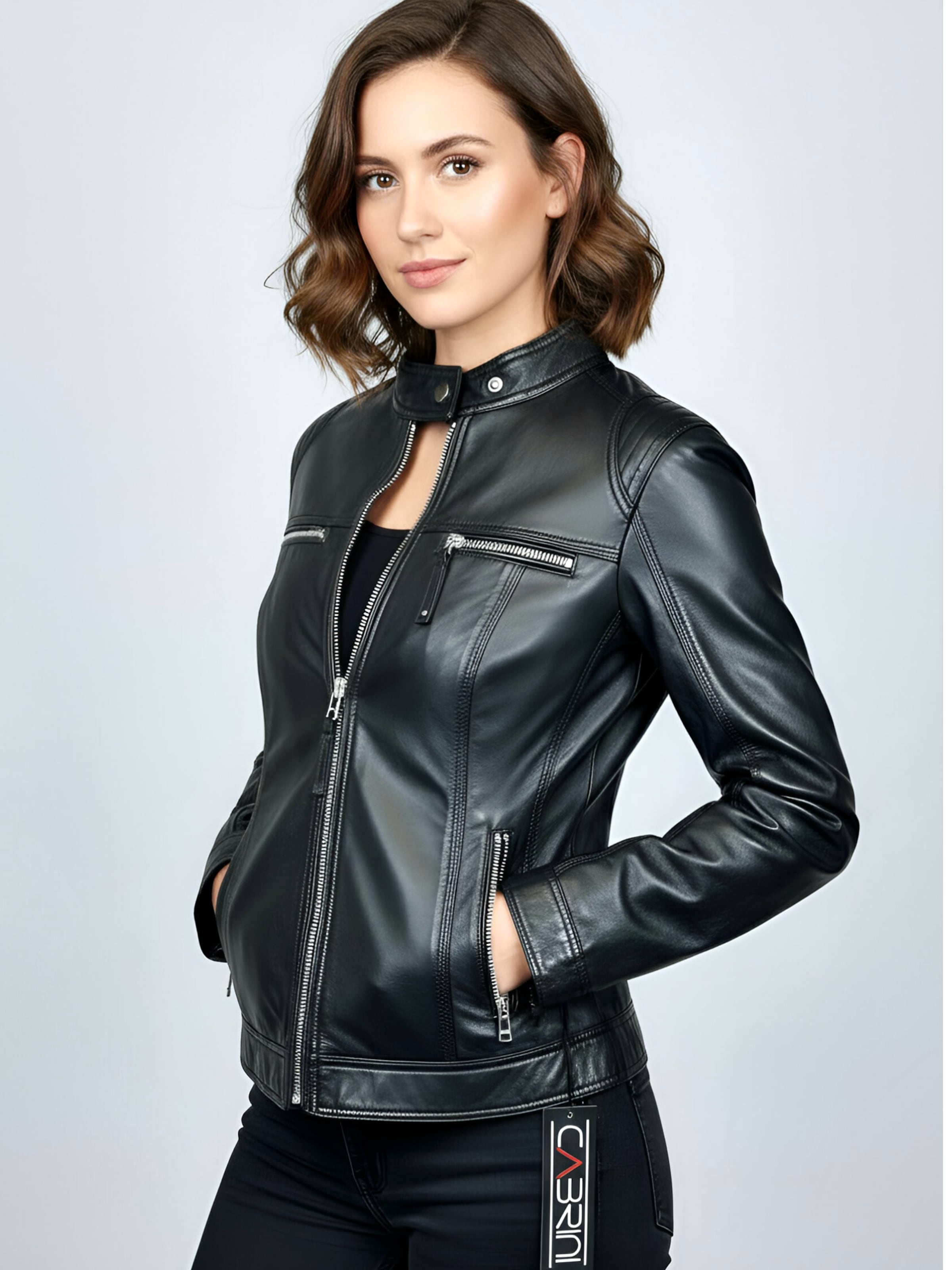 CABRINI Tussenjas 'Kiki' in Zwart: voorkant