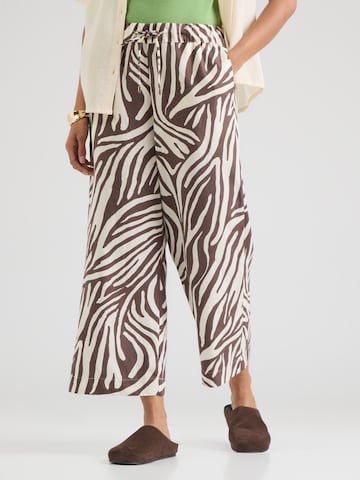s.Oliver BLACK LABEL Wide leg Trousers in Brown: front