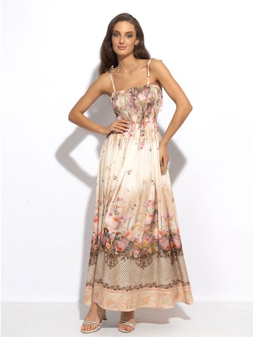 JIORO Zomerjurk 'BAROQUE FLOWERS' in Beige