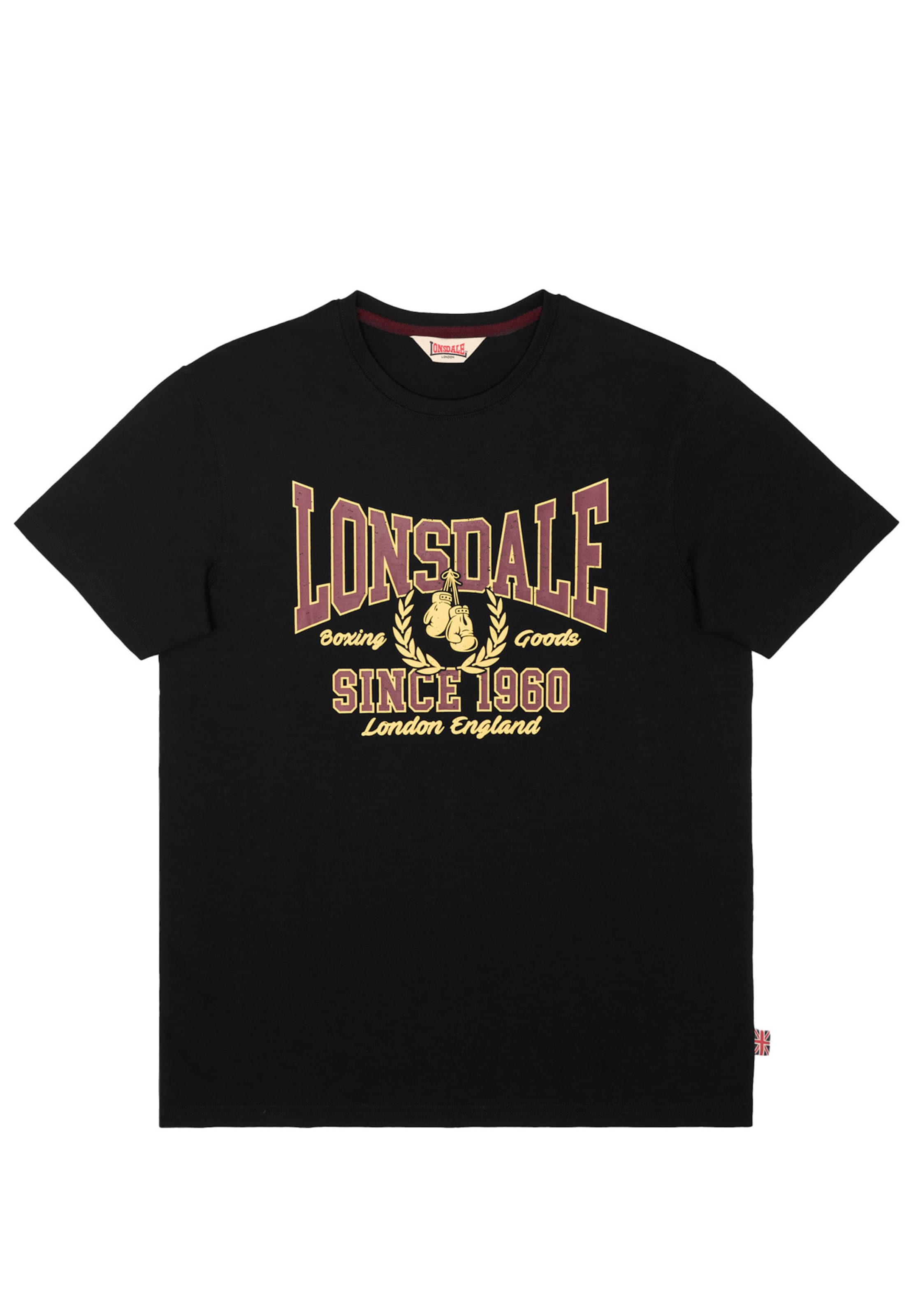 LONSDALE T-Shirt 'Cliffe' en jaune clair / violet chiné / noir, Vue avec produit