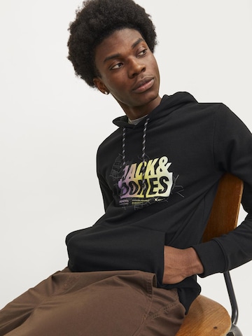 JACK & JONES Μπλούζα φούτερ 'Map Summer' σε μαύρο